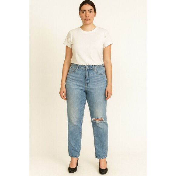 Gap Denim Best Girlfriend Distressed Light Wash Skinny Jeans size 28 Inseam 27 - Picture 1 of 13